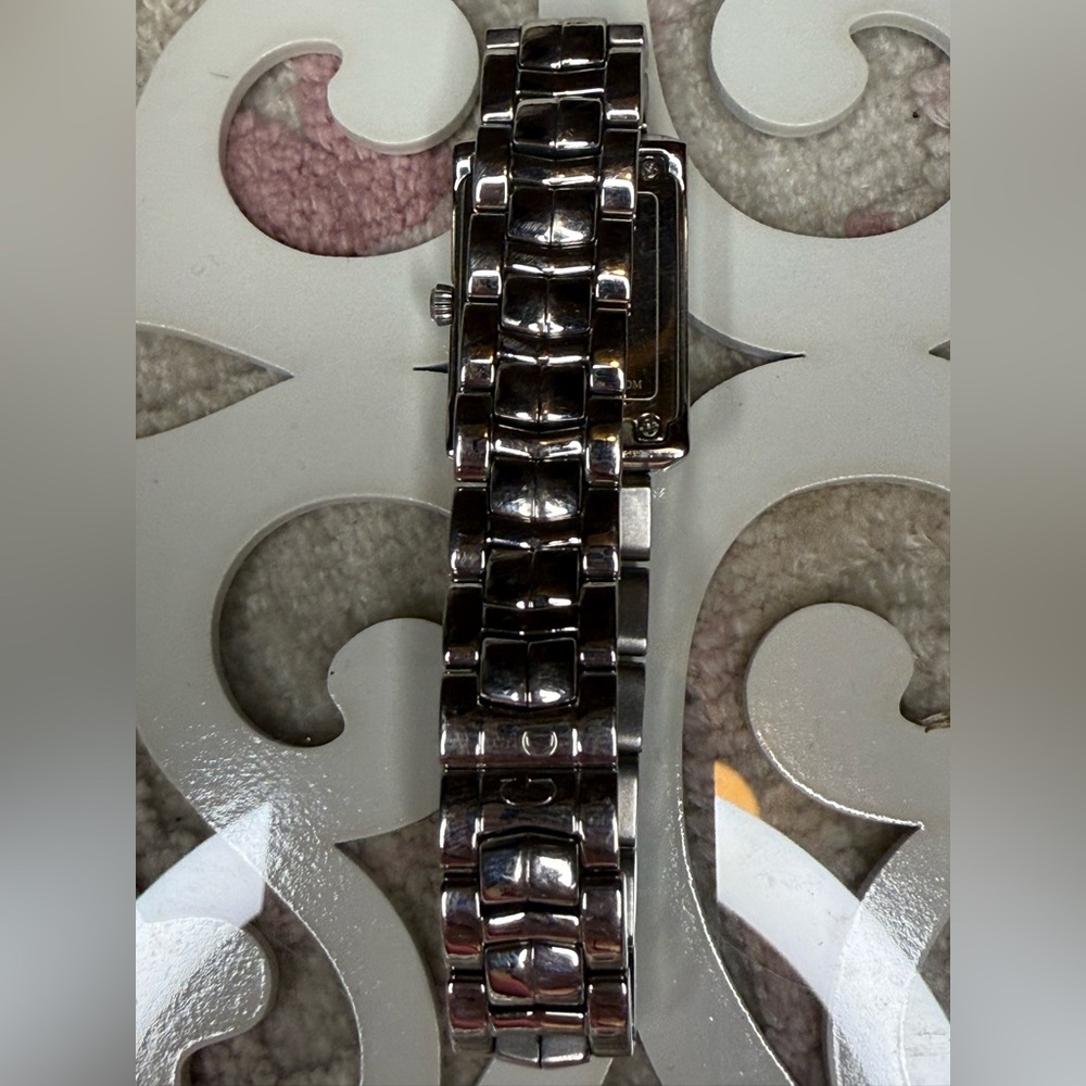 Guess Silver Watch With Black Rectangular Face - image 4